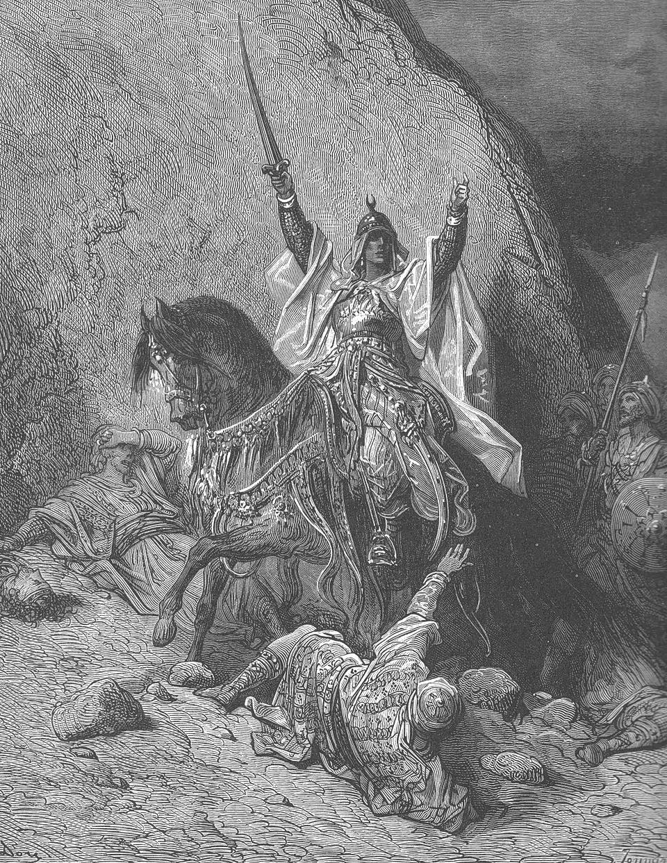 Απεικόνιση του 19ου αιώνα ενός νικηφόρου Σαλαντίνου, από τον Γκιστάβ Ντορέ.