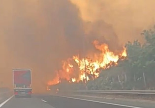 Μεγάλη φωτιά στο Ακραίφνιο Βοιωτίας – Έκλεισε η εθνική οδός – Επιχειρούν 14 εναέρια μέσα