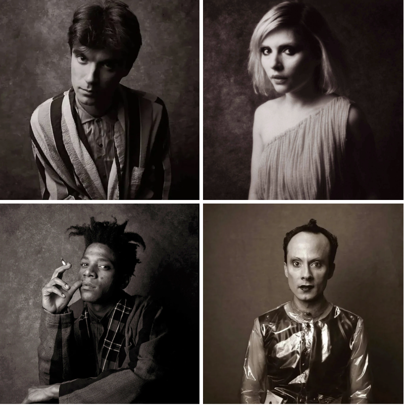 Clockwise from top left: undated photos of David Byrne, Debbie Harry, Klaus Nomi and Jean-Michel Basquiat, part of the “Punks of New York” series.