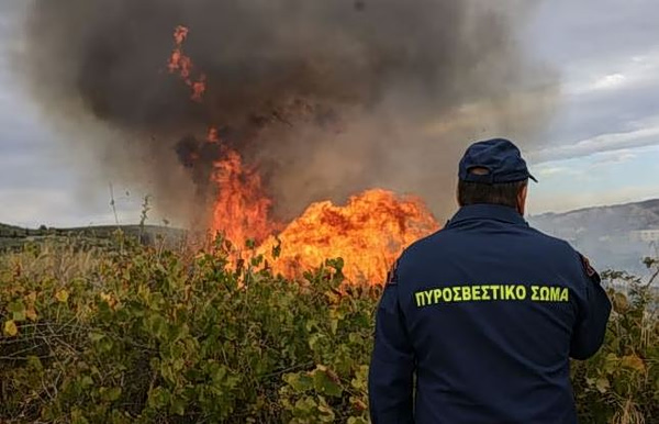 Οριοθετήθηκε η φωτιά σε αγροτοδασική περιοχή στον Κολινδρό Πιερίας