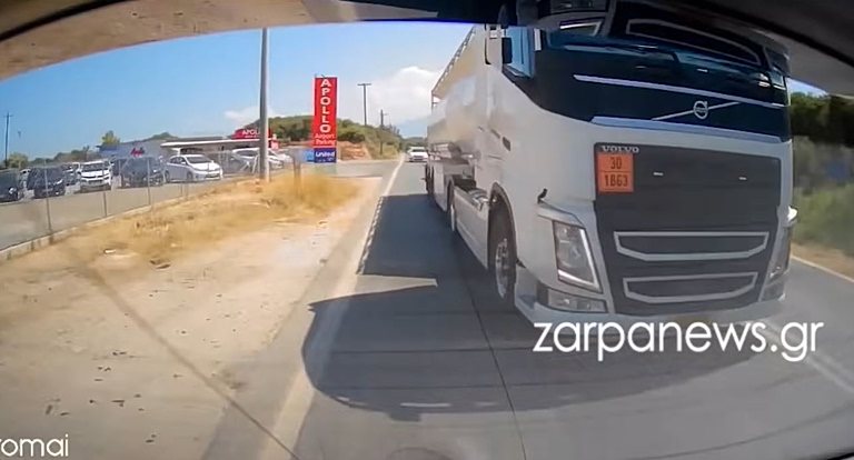 Χανιά: Συνελήφθη ο οδηγός του βυτιοφόρου που έκανε επικίνδυνη προσπέραση στον δρόμο του Αεροδρομίου