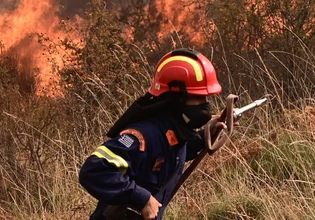 Φωτιά σε δασική δύσβατη περιοχή στη Χρυσούπολη
