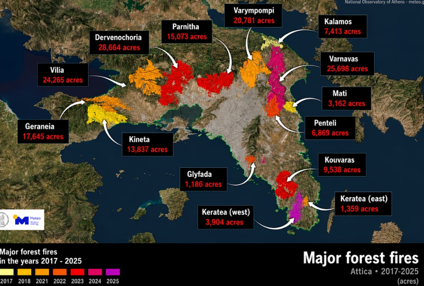Nearly 40% of Attica’s Forests Burned in Nine Years